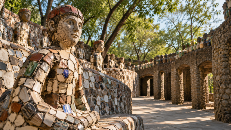 Rock Garden Chandigarh with mosaic sculptures and recycled-material artwork by Nek Chand